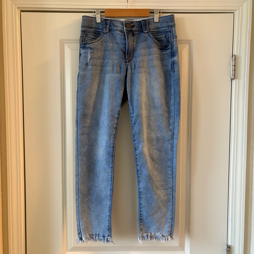 Wit & Wisdom Light Wash Denim Jeans w/ fringe details (8)